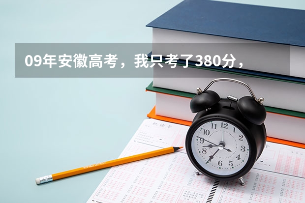 09年安徽高考，我只考了380分，文科的，能上哪些专科院校？