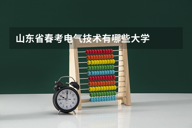 山东省春考电气技术有哪些大学
