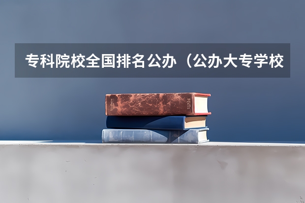 专科院校全国排名公办（公办大专学校推荐）