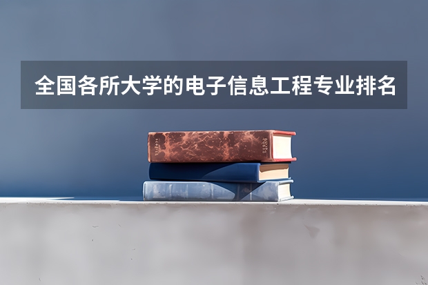 全国各所大学的电子信息工程专业排名怎么样?如题 谢谢了